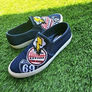 Steven Madden vintage Espadrilles Mens 9.5 Beautiful Logo USA  Patchwork